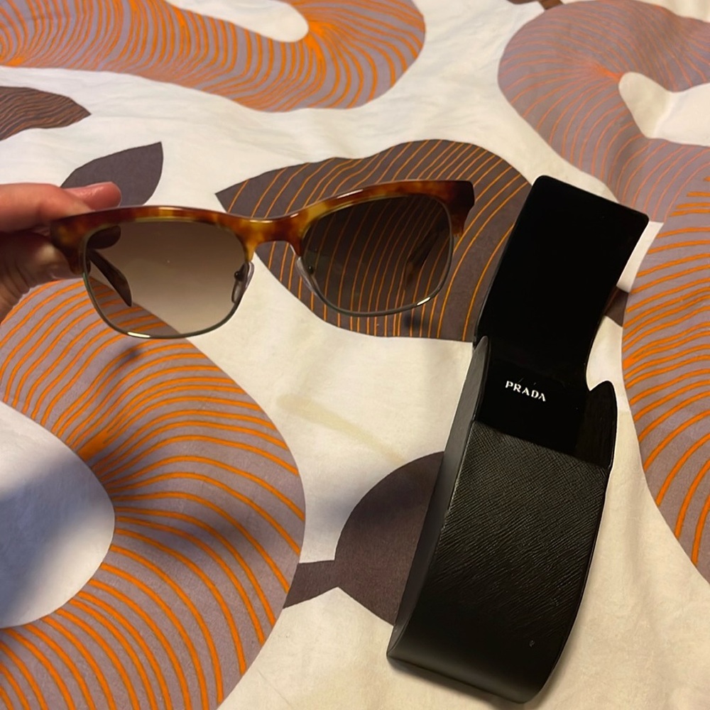 Prada orange brown tortoiseshell sunglasses